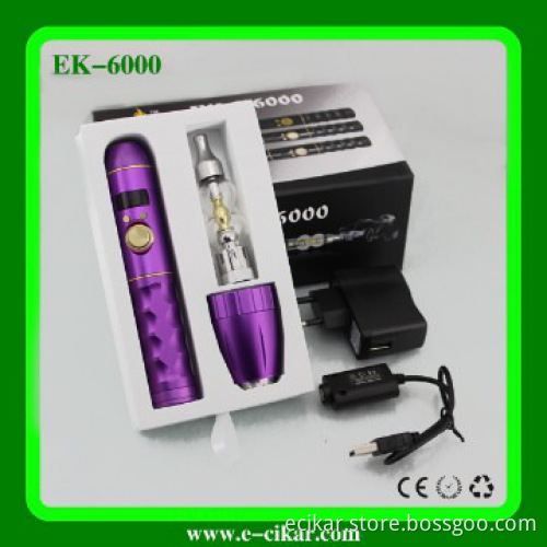 E-cikar top quality variable voltage e cigarette E6000 flashlight ecig